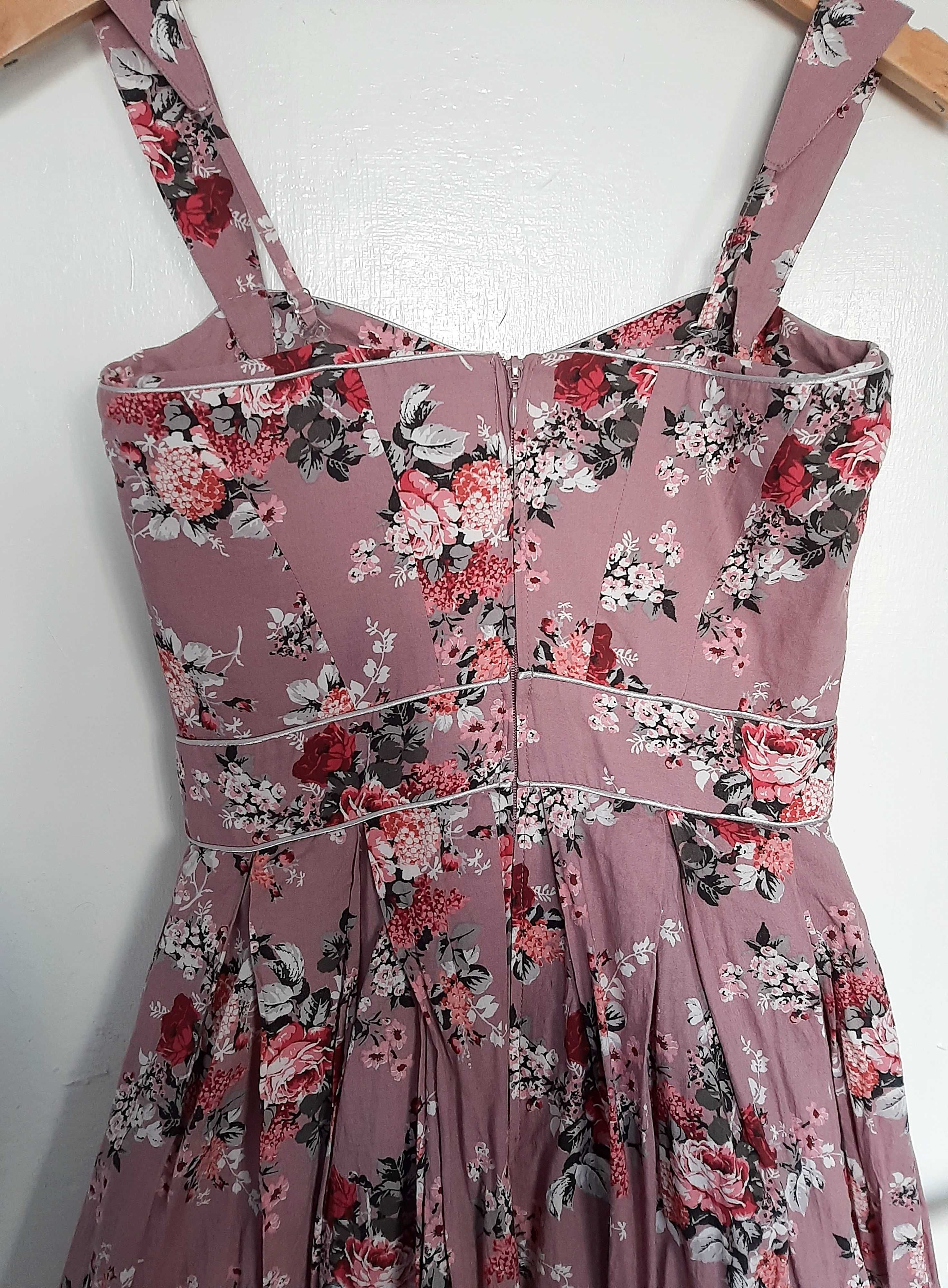 Rozkloszowana sukienka w kwiaty orsay 34 XS