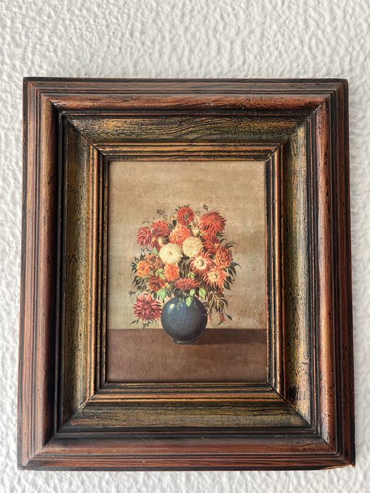 Quadro floral com moldura