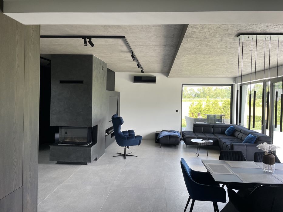 Beton architektoniczny / tynki dekoracyjne / trawertyn / rdza / welur