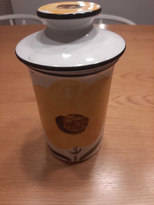 Colecção Biscoiteira Cerâmica Alcobaça OAL pintada à mão e numerada