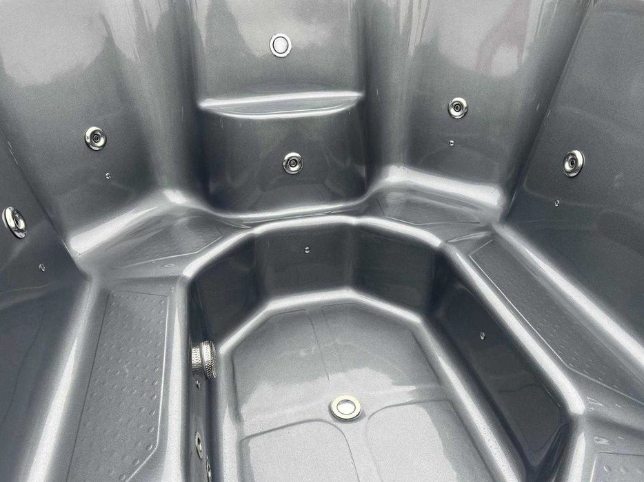 Balia ruska bania jacuzzi opalane drewnem 6-8 osób kwadratowa piec zew