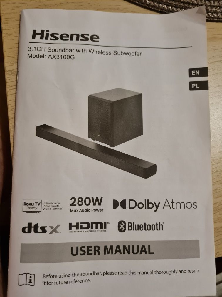 Soundbar Hisense AX3100G