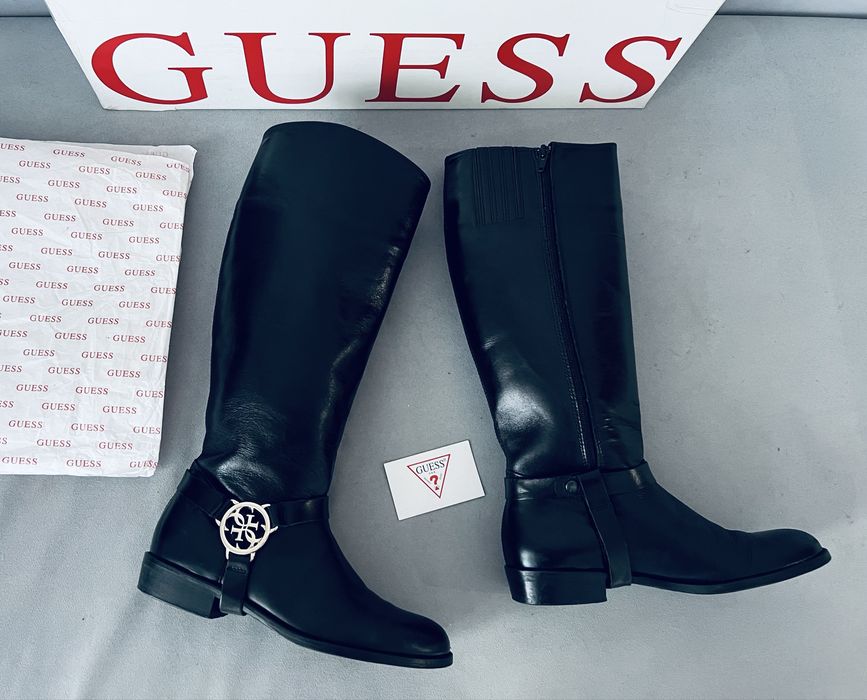 Ботинки сапоги ботфорты кожа натуральная GUESS оригинал