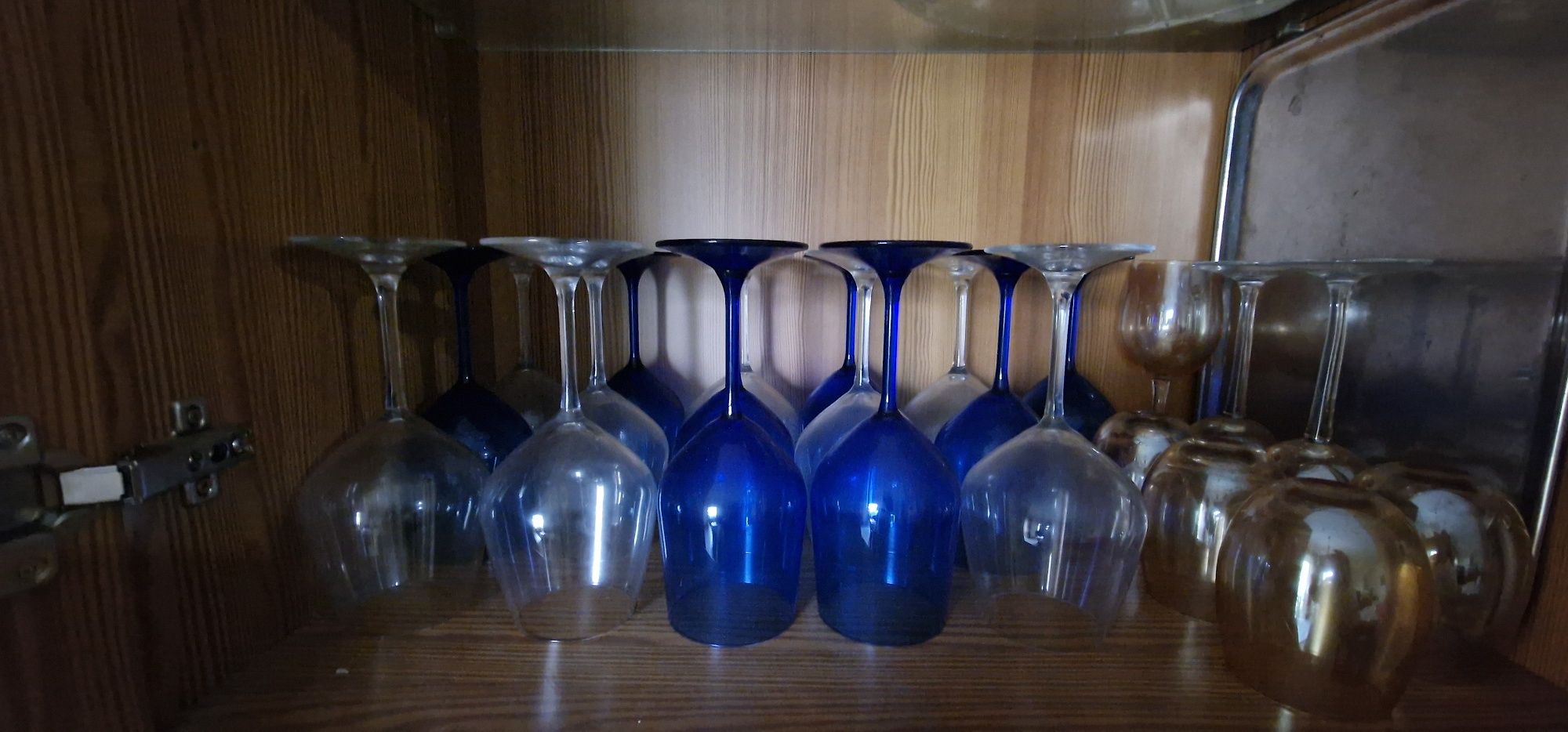 Copos/taça azul cobalto e transparentes