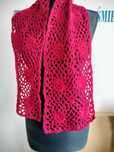 Chusta  wełniana, angora, bordo, szydełkowe hand made
