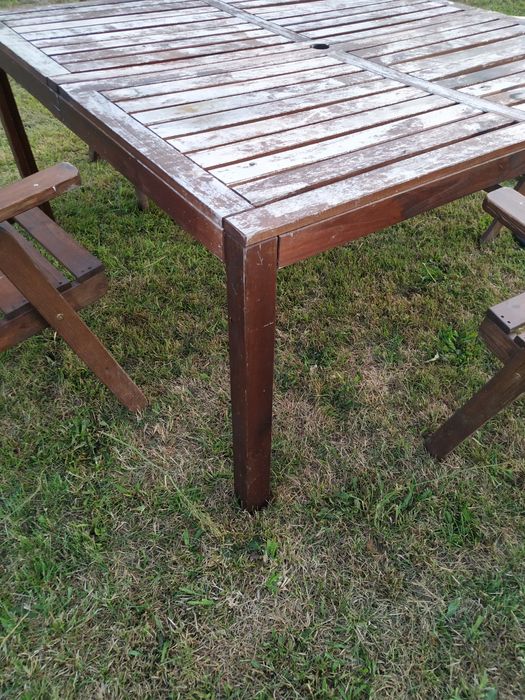 Zestaw meble ogrodowe stół Ikea applaro i 4 składane krzesła