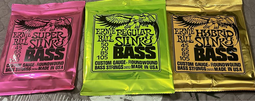 Струны для бас-гитары  Ernie ball 45-100 , 45-105 , 50-105