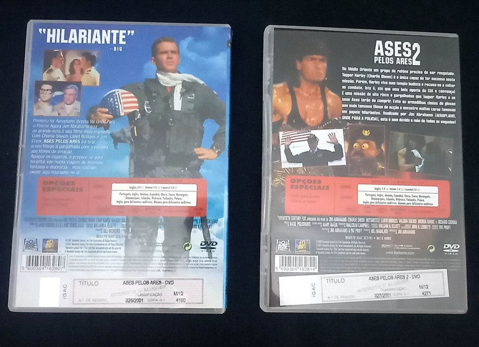 DVDs Ases pelos ares e Ases pelos ares 2