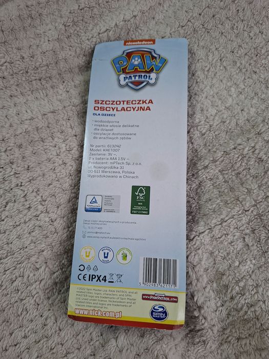 Szczotecza do zębów  osyclacyjna Psi Patrol