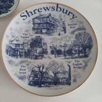 Rarytas talerz Norfolk porcelana Shrewsbury talerzyk vintage niebieski