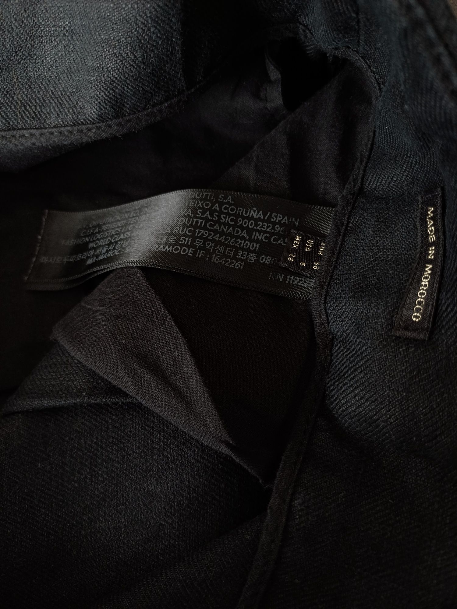 Massimo Dutti lniane spodenki 100% len czarne szorty z zakładkami
