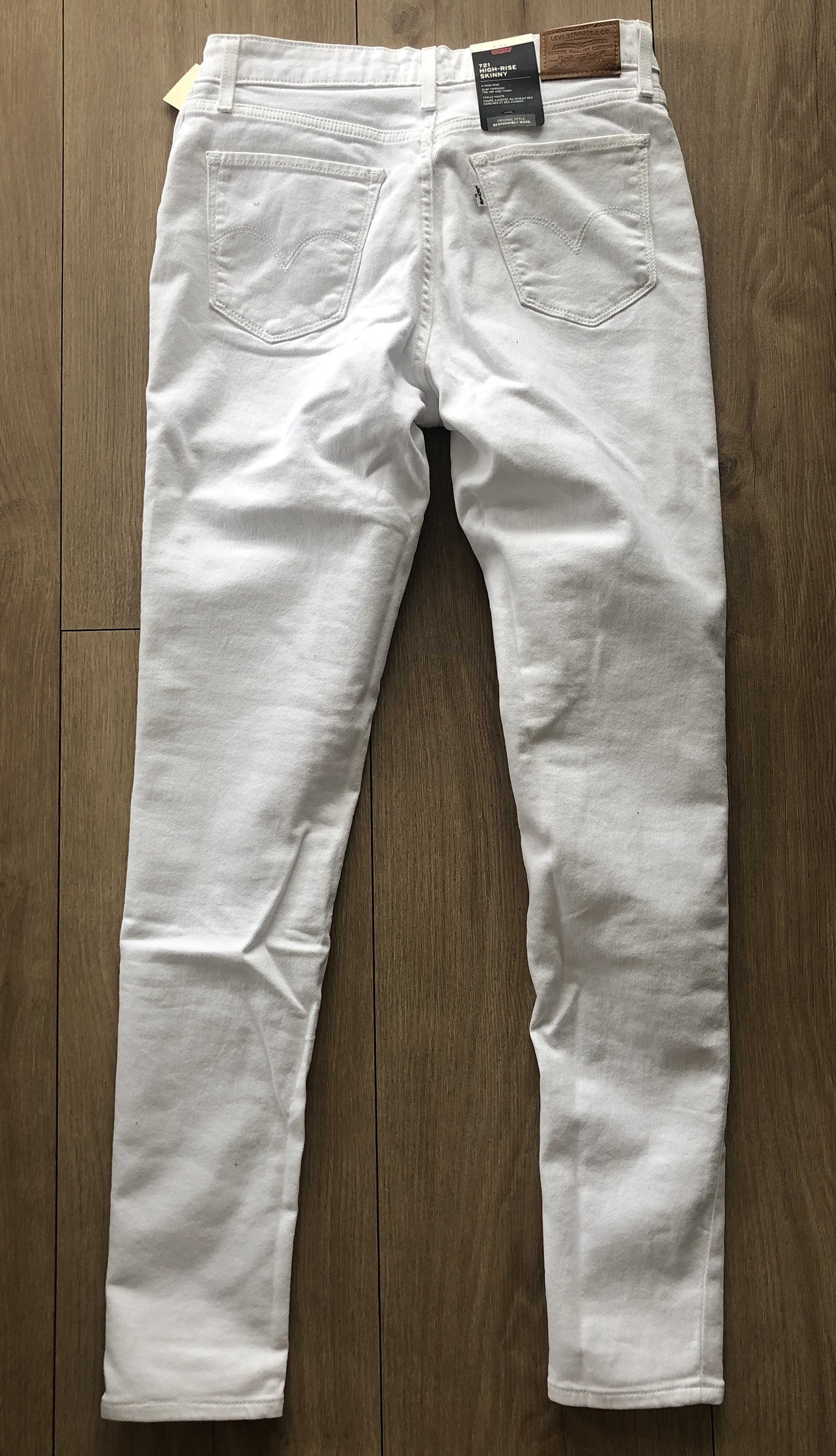 Spodnie Levis 721 High-Rise Skinny 28x32 nowe białe