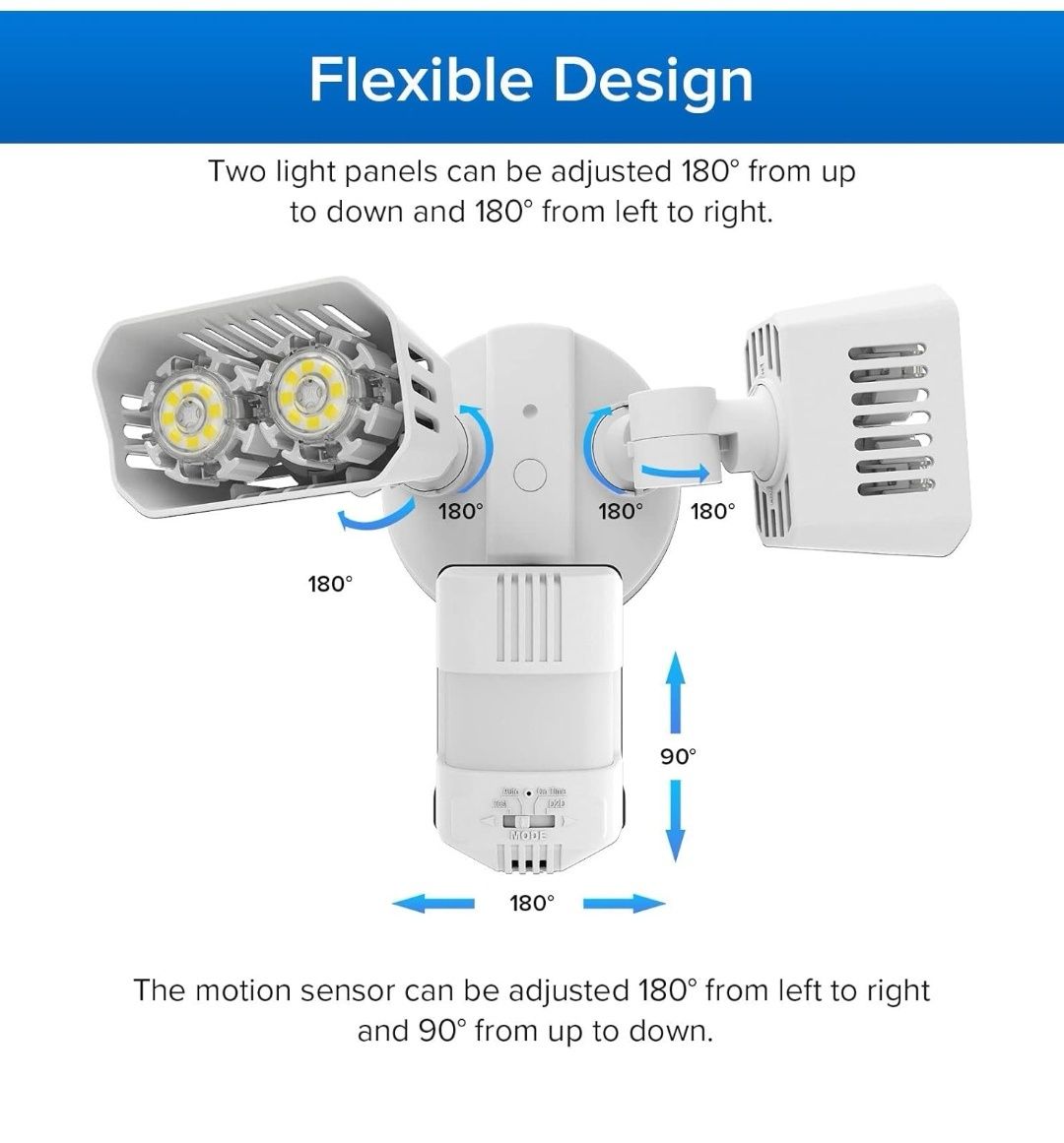 SANSI Reflektor LED 18 W z czujnikiem ruchu, 1800 lm, światło bezpiecz