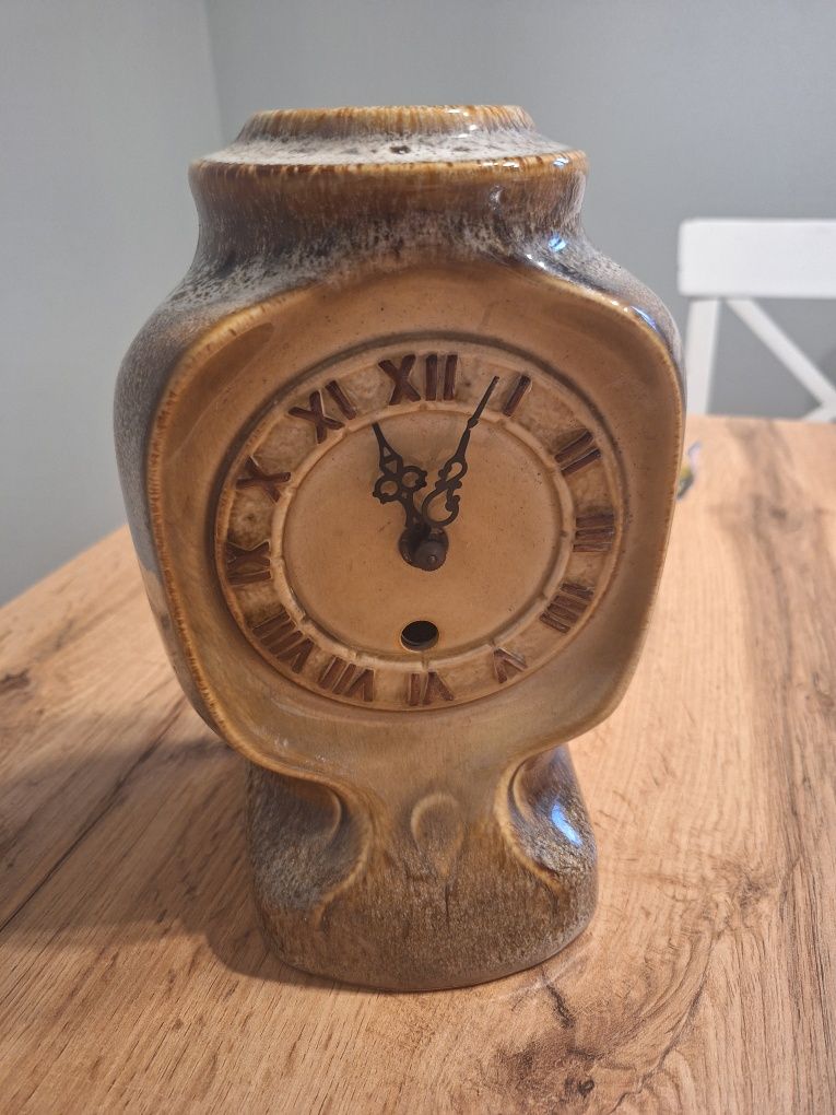 Stary ceramiczny porcelanowy zegar antyk mirostowyckie zakłady cerami