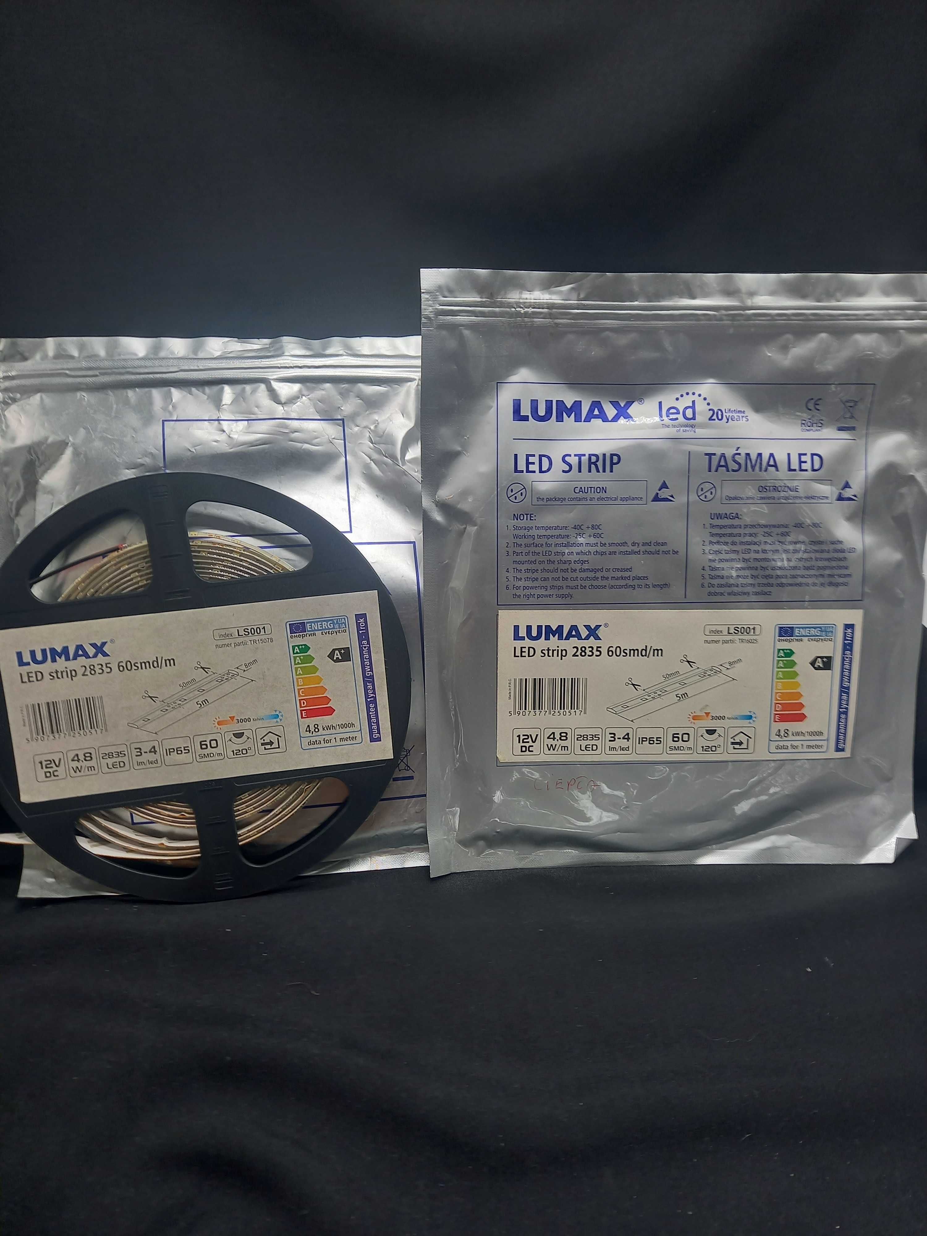Taśma led Lumax 2x5m ciepły IP 65 12V