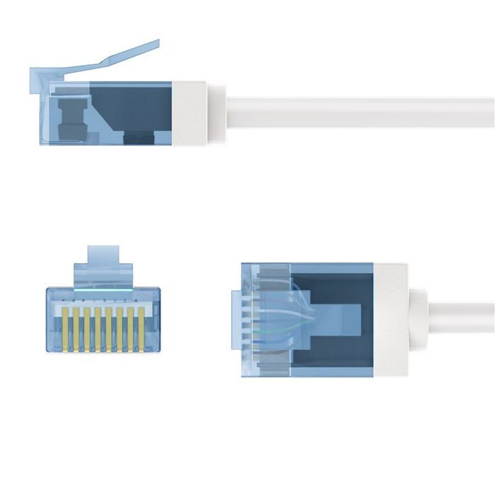 kabel sieciowy patchcord rj45 lan kat.6a ultra slim u/utp biały 5m