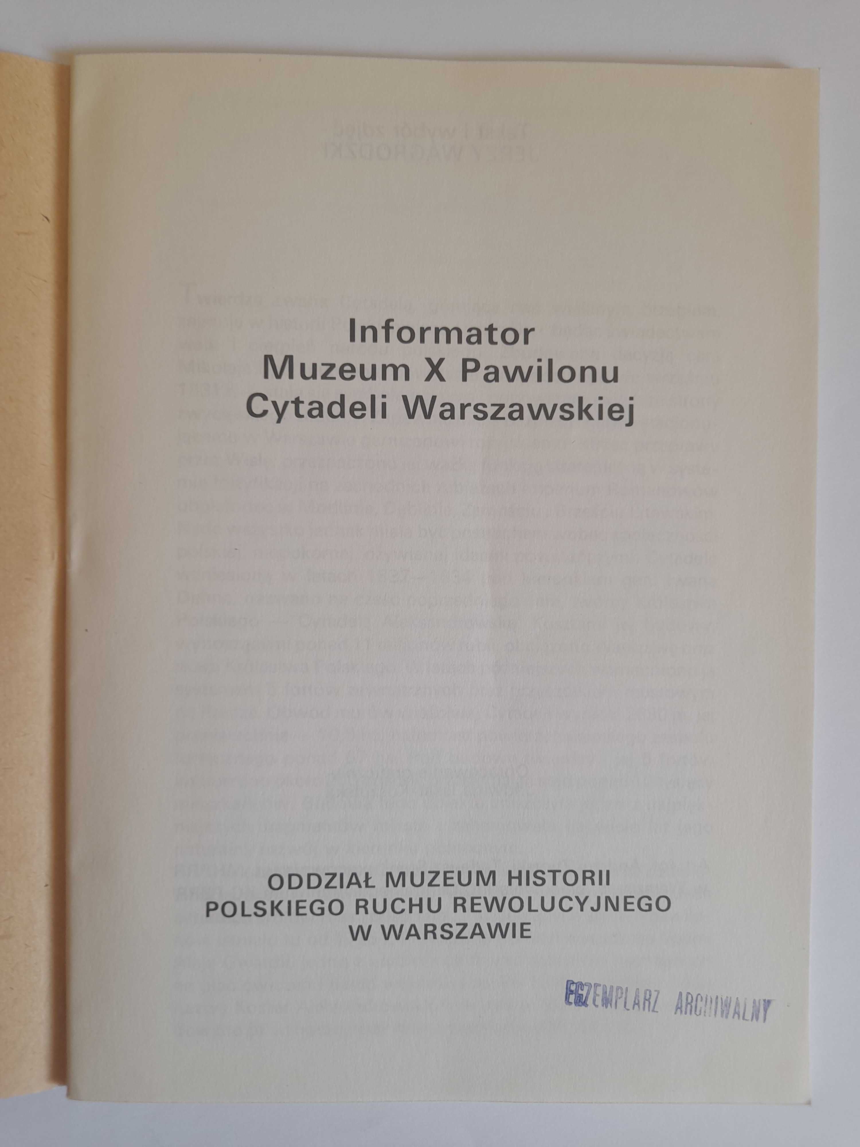 X pawilon Cytadeli Warszawskiej informator o muzeum