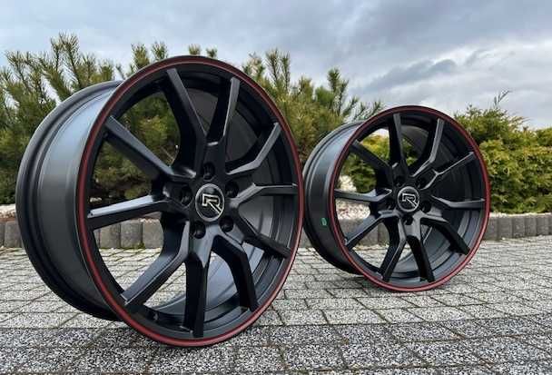 Felgi 5253 MBR FELGI 16 5x100 VW POLO BORA GOLF IV SKODA Czerwony Rant