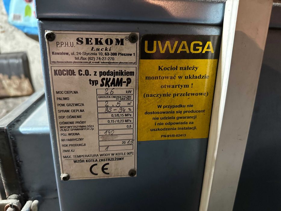 Części do pieca z podajnikiem na eko groszek 25kW