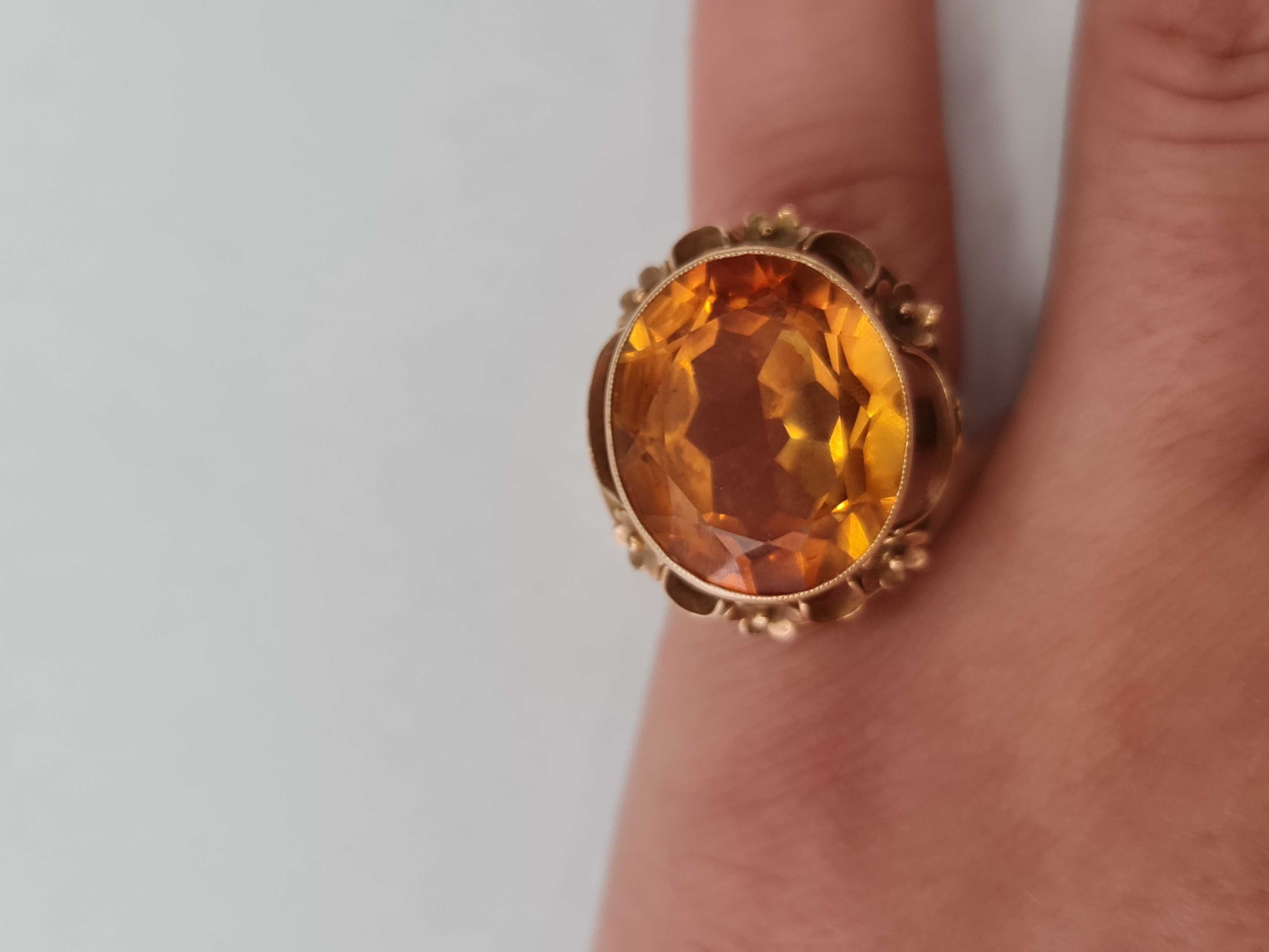 Wyjątkowy złoty pierścionek damski/ Retro PRL/ 585/ 9.66 gram/ R16