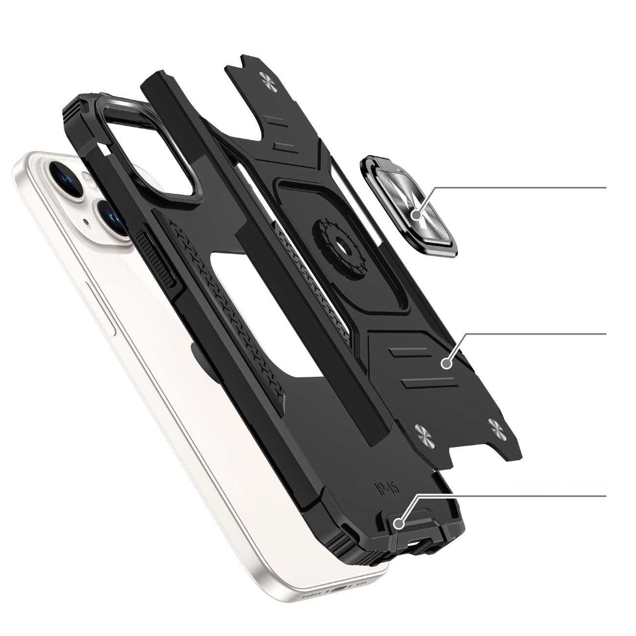 Etui Wozinsky Ring Armor do Apple Iphone 15 kolor: czarny