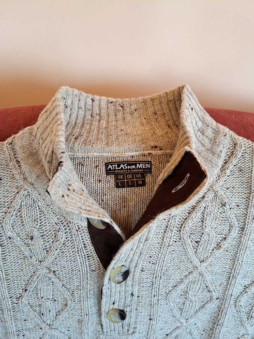 Sweter_Ciepły_Męski_ATLA for MEN_L_25% Wełna.