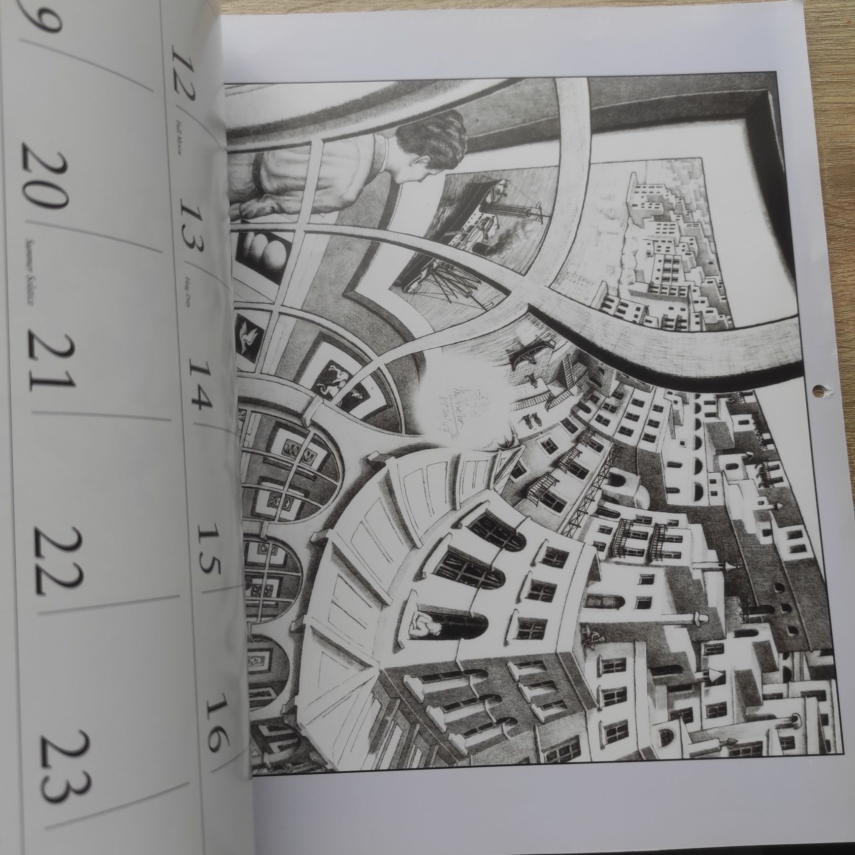 M. C. Escher 1995 calendar Transformations