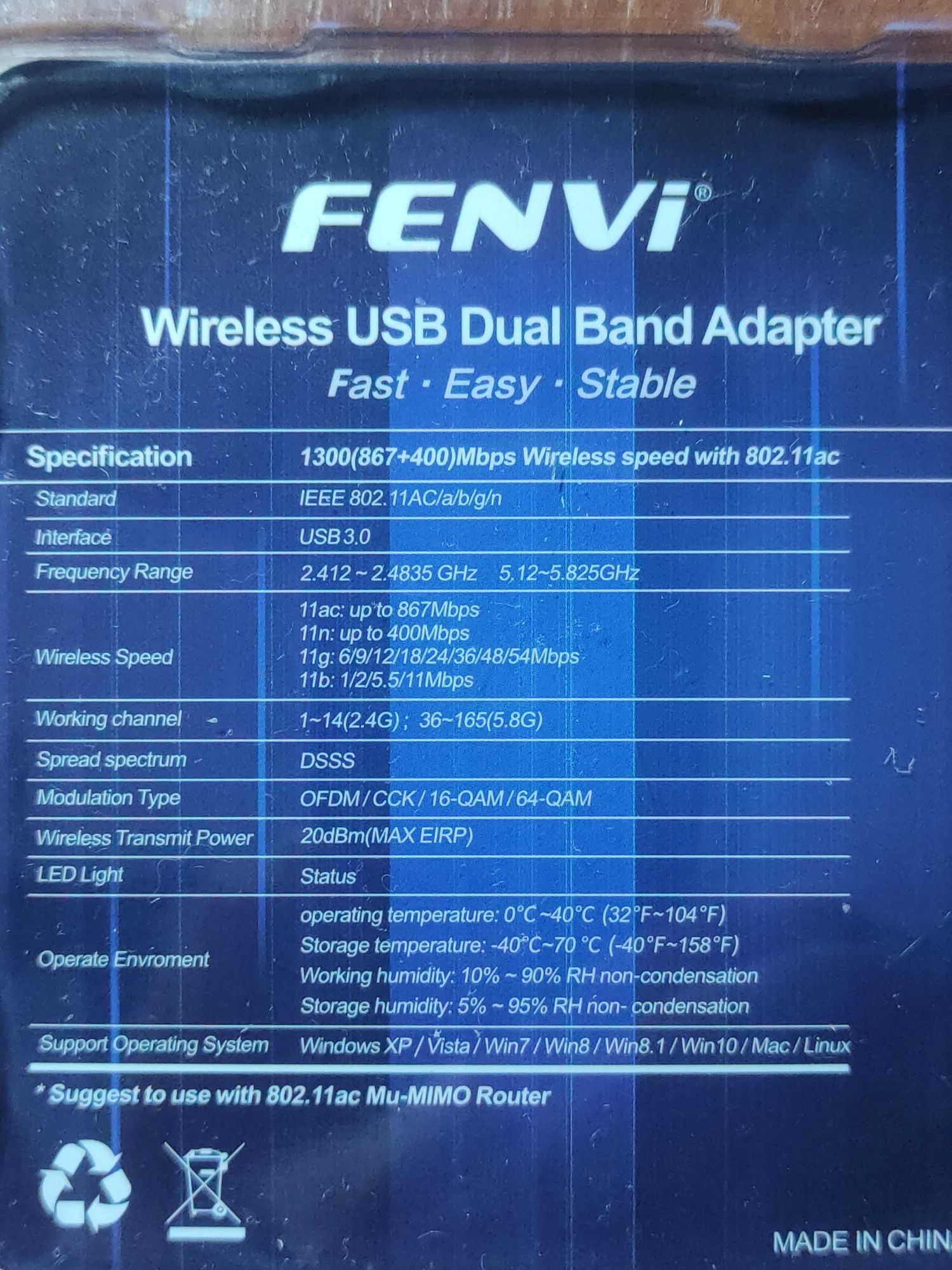Новый двухдиапазонный USB WI-FI адаптер АС1300