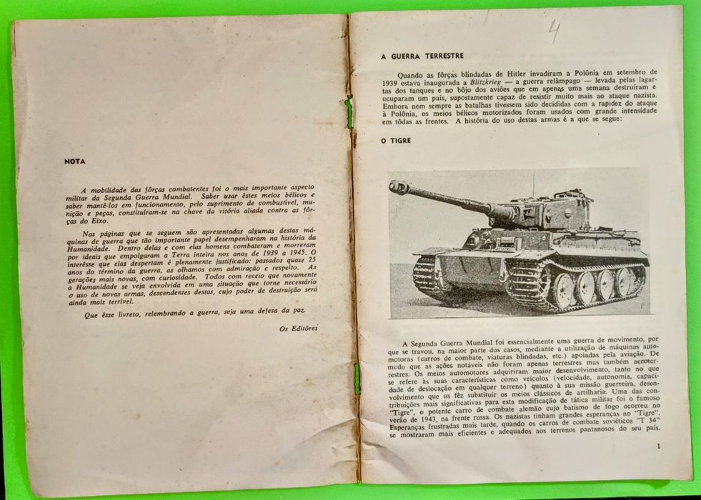 Livro PA5 - Os Principais Meios Bélicos em Terra, Mar e Ar na Segunda.