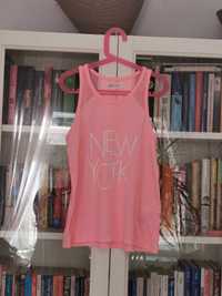 T-shirt top neon fluo róż siateczka H&M r. 146/152