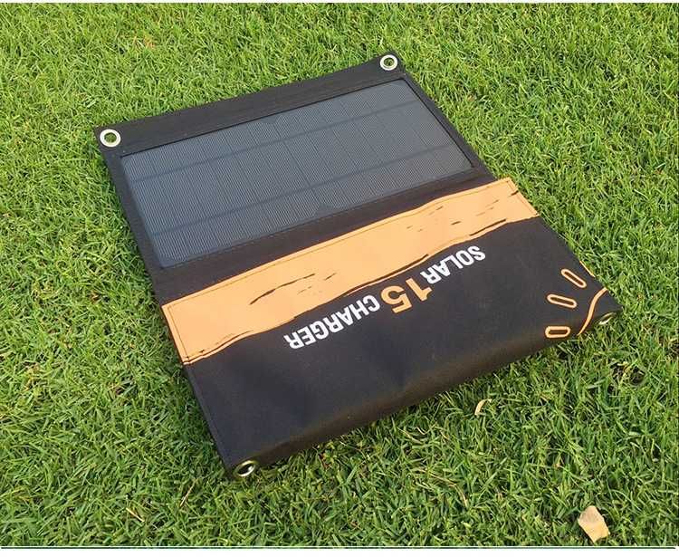 Painel solar portatil dobravel 15w 2 entradas usb carregador telemovel