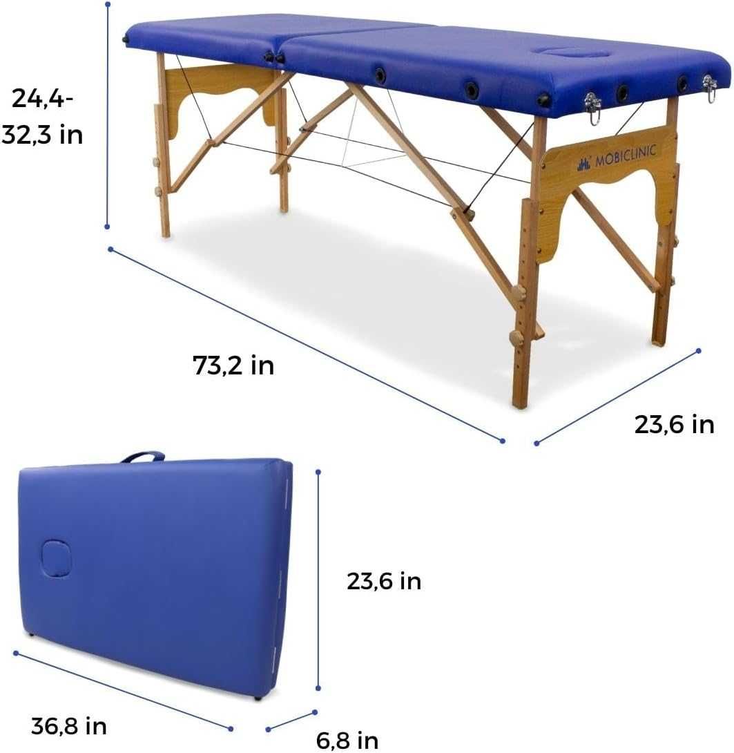 стіл масажний розкладний Mobiclinic CM-01 Basic  180х60 см синій