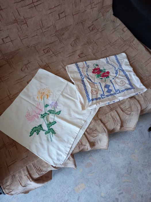 Наволочка детская раритетная, старинная, вышитая, 2 шт. в хор. состоян