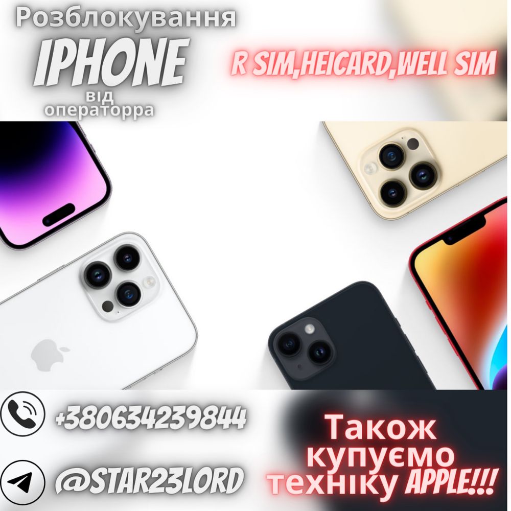 Разблокировка Iphone,r sim