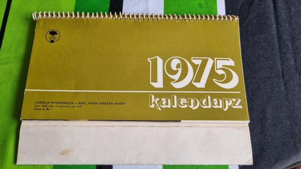 Stary kalendarz 1975 PRL