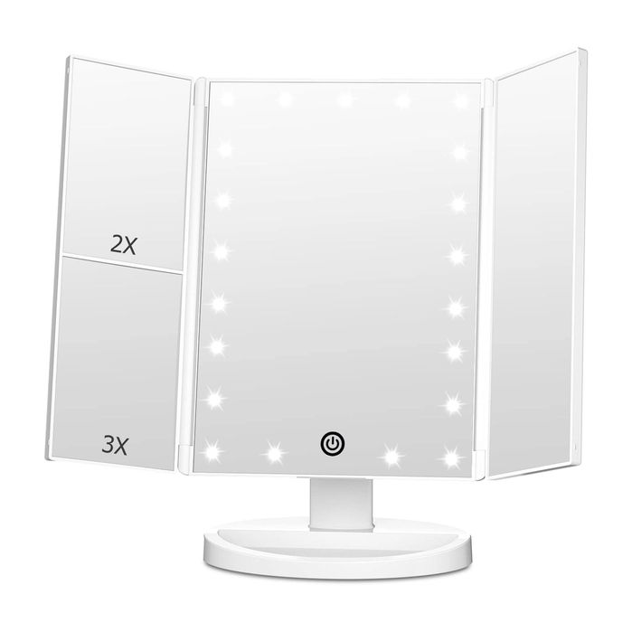 Lustro kosmetyczne LED BeautiLux z 21 diodami, powiększeniem 3X/2X/1X