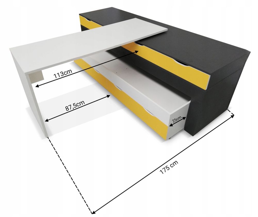 Łóżko komoda biurko mebel wielofunkcyjny super stan 3w1