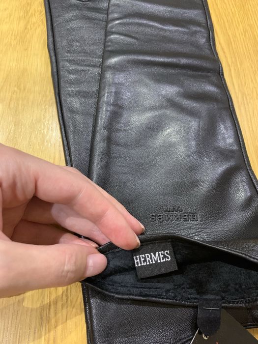 Довгі шкіряні перчатки HERMES