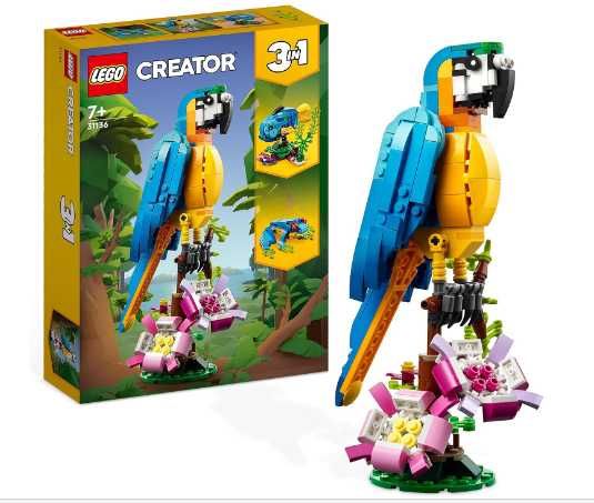 LEGO 31136 Creator 3 w 1 Egzotyczna papuga, Figurki Zwierząt