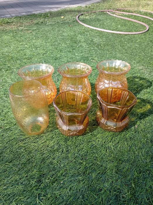 Szklane klosze do lampy PRL