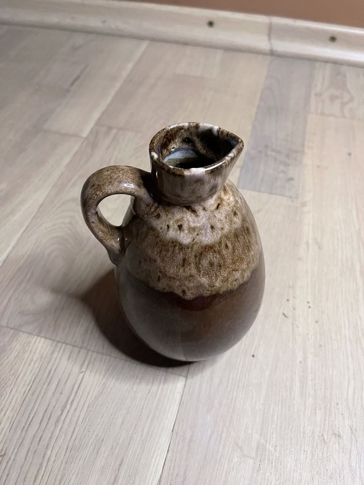 Retro wazon ceramiczny dzbanek brązowy