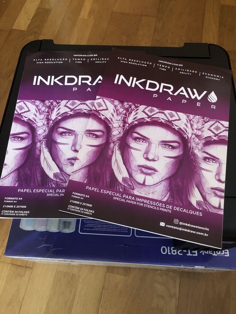 Impressora Epson EcoTank com Tinteiros InkDraw (stencil tatuagem)