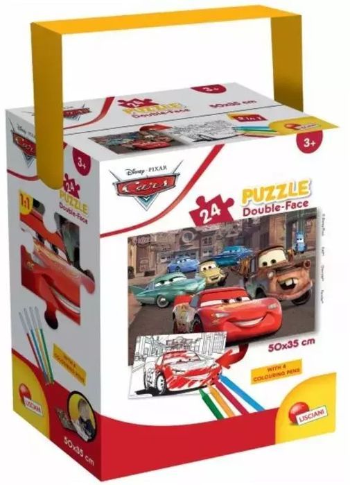 Puzzle w tubie 24 elementy. Auta. Lisciani