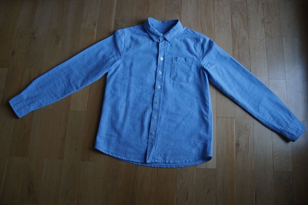 Koszula chłopięca niebieska rozmiar 146 100% bawełna