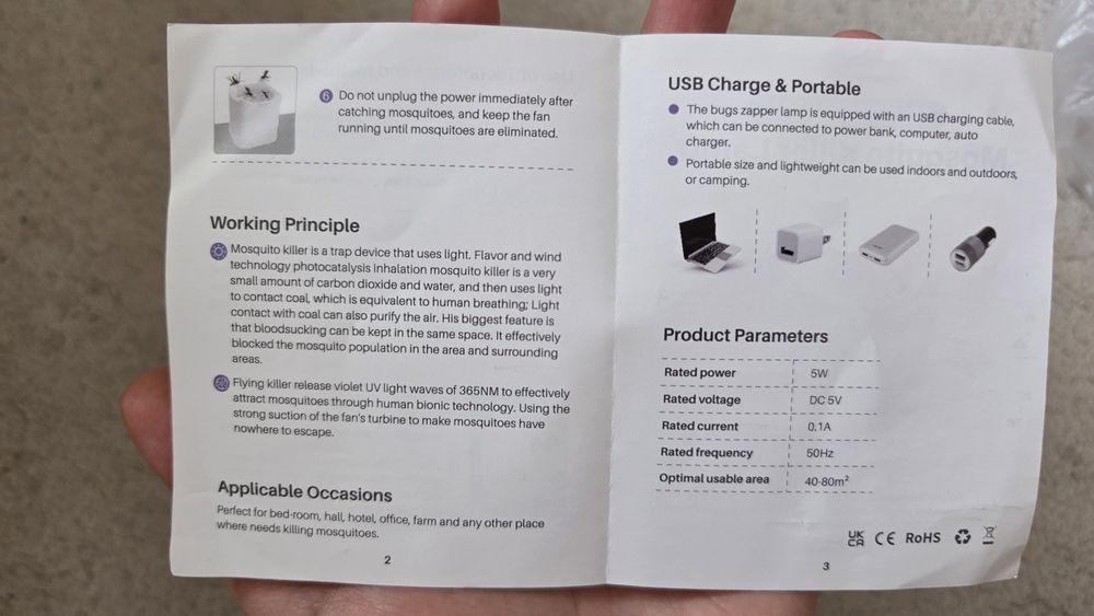 Lampa przeciw komarom, łapka elektroniczna