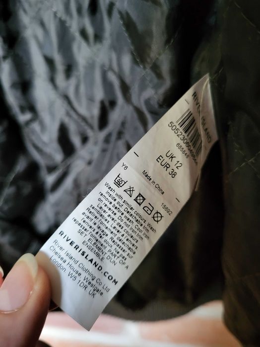 Kurtka bomberka khaki ocieplana pilotka Bomber River Island 38 M modna
