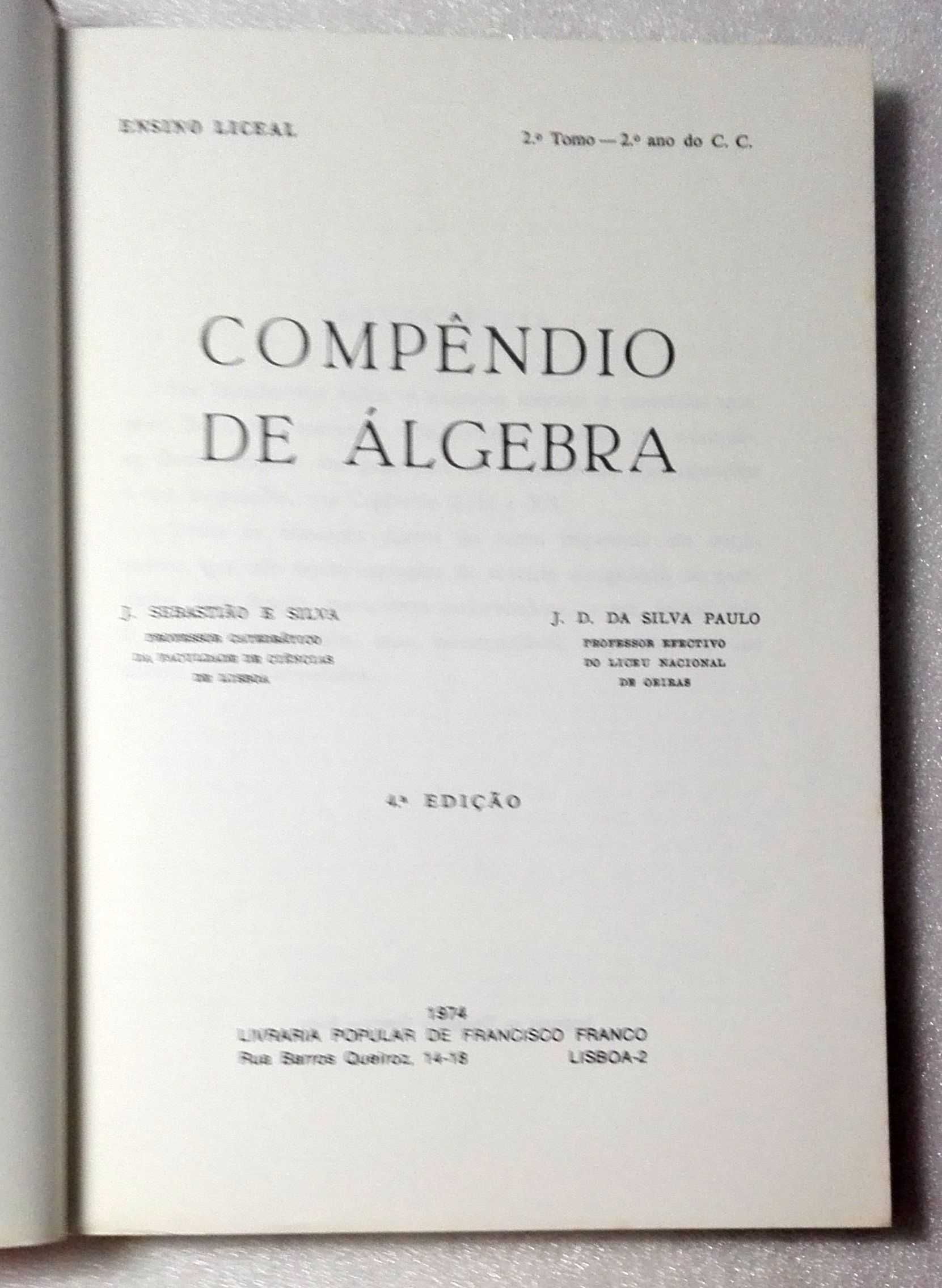 Livro Compêndio de Álgebra