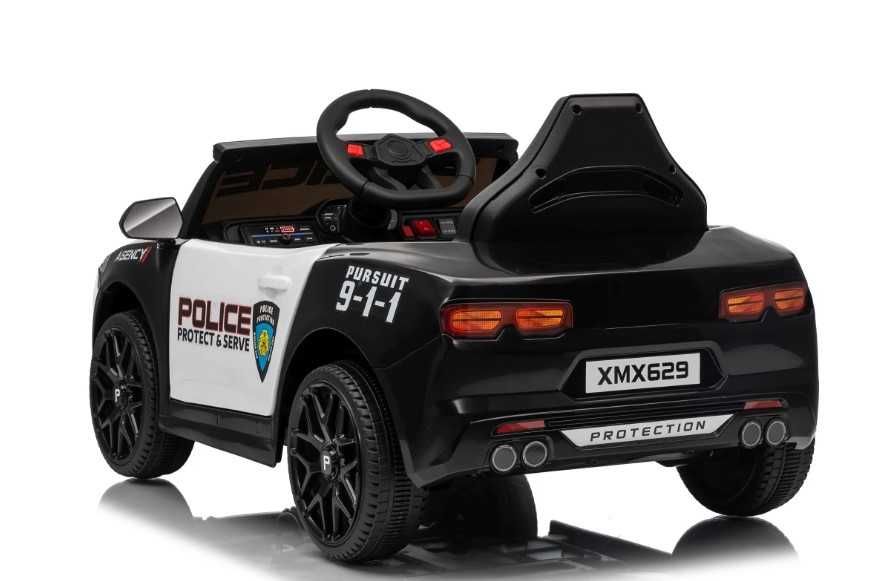 Elektryczny samochód dziecięcy Policja 911 – LED, megafon, pilot