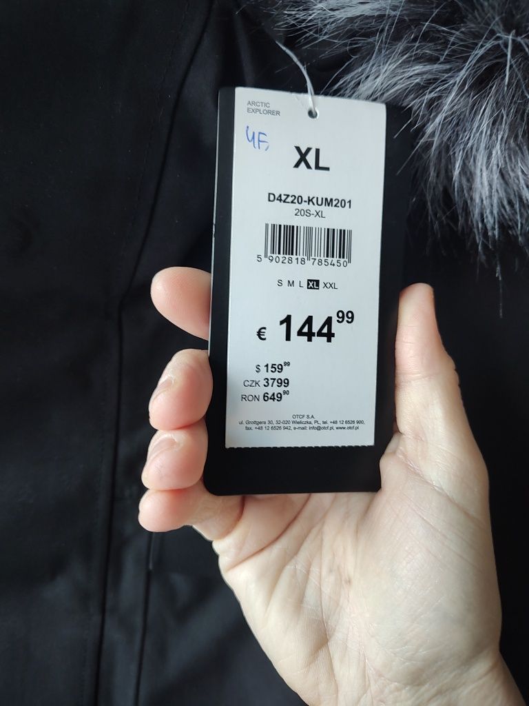 Nowa męska parka 4f, xl.