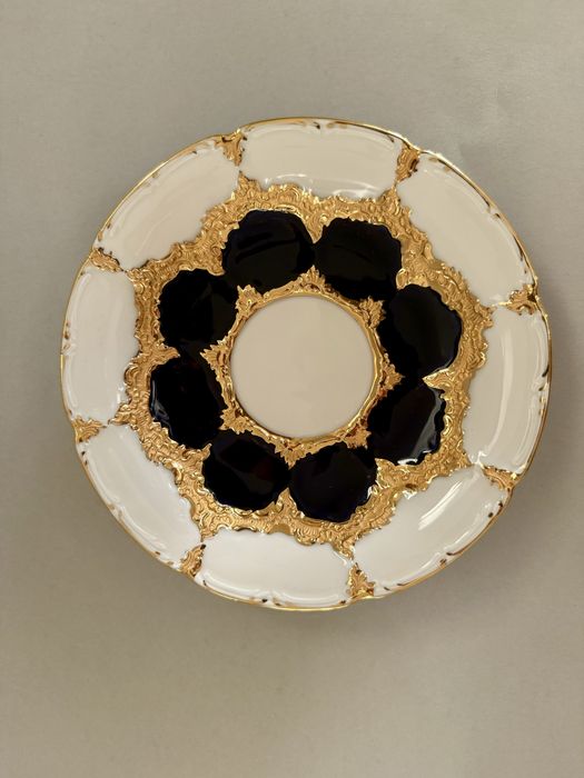 Miśnia cudowne TRIO duża filiżanka kawa/herbata bogato złocona Bform